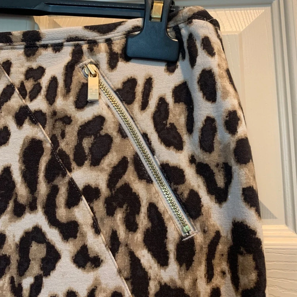 Black Label by Chico’s Brown/Tan Leopard Skirt sz 1